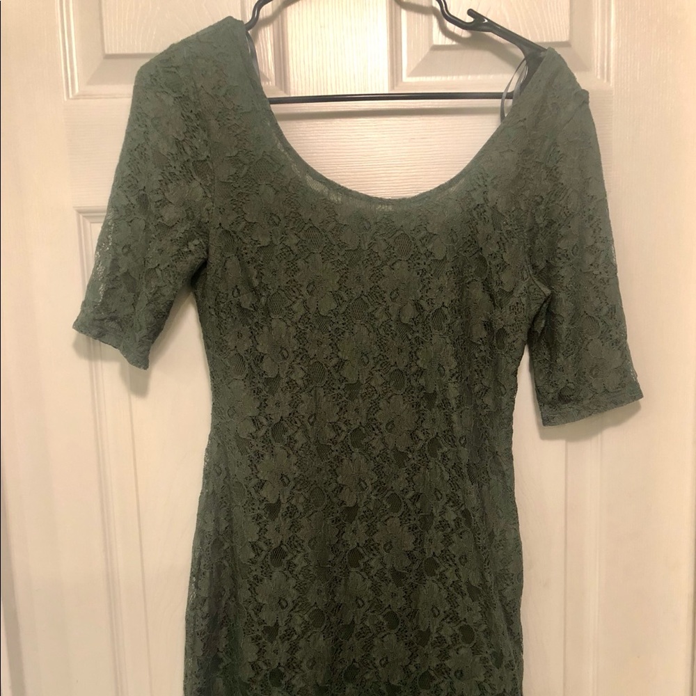 Banana Republic Dark Green Lace Dress (Like New)